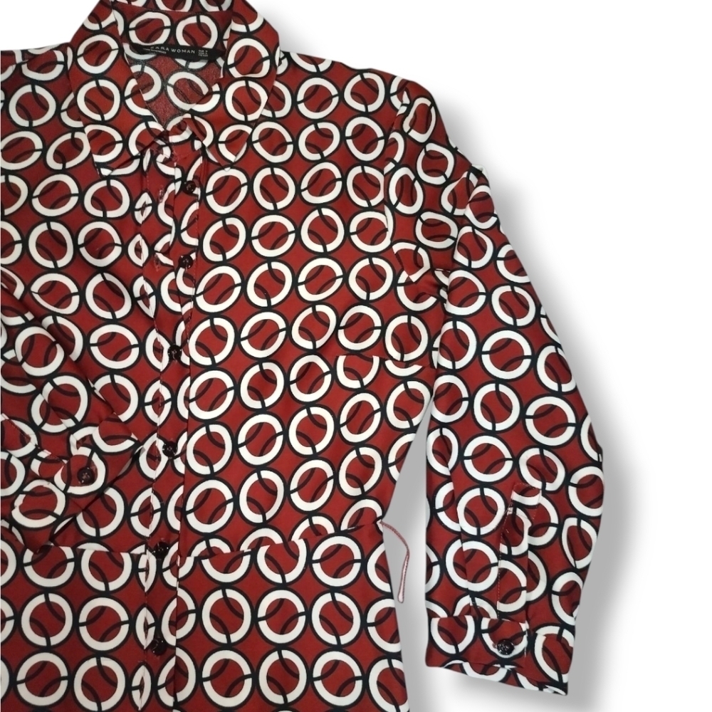 ZARA Geometric Print Tunic Dress | Size Small - Picture 3 of 16
